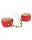 Spartacus Red Pu Wrist Cuffs With Plush Lining