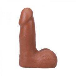 The Realistic Penis 5 In. Ultraskyn Vac-u-lock Dildo With Balls Caramel