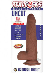 Realcocks Dual Layered Uncut Slider Thin Tip 8.5 In. Brown