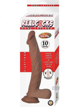 RealShaft Dildo Dual Layered 10 Brown