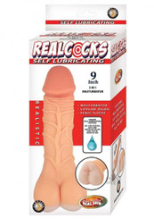 RealShaft Dildo Self Lubricating 9 In. 3-in-1 Masturbator Beige