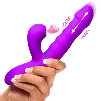 Thrusting and Sucking Silicone Rabbit Vibrator by Bang!