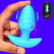 Rotating and Vibrating Silicone Butt Plug - Blue by Bang!