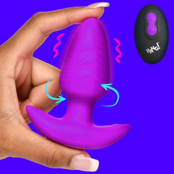 Rotating and Vibrating Silicone Butt Plug - Purple by Bang!