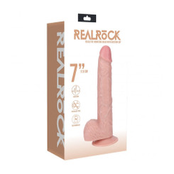 Realrock 7" Vibrating Penis With Balls Regular Straight Flesh