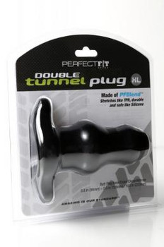 Double Tunnel Plug X-Large Black by Perfect Fit Brand