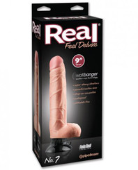 Real Feel Deluxe No 7 Wallbanger Vibrating Dildo Waterproof - Beige