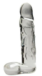 Realistic 8.5 In. Glass Dildo With Base Clear