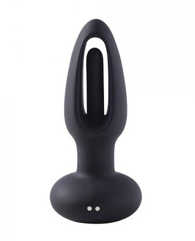 Snuggy Flapping Anal Plug Vibrator Black