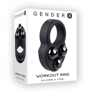 Gender X Workout Ring Weighted Silicone Training Erection ring Black