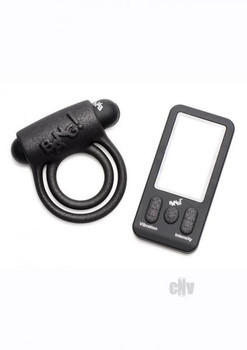 Bg 25x Silicone Erection ring W/remote Black