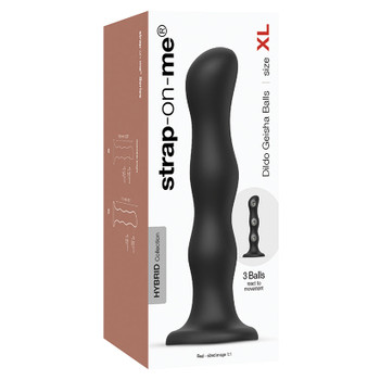Strap On Me Geisha Dildo With Balls-Black XL