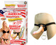 All American Whoppers 8 inches Vibrating Dong & Universal Harness Beige by NassToys - view 2