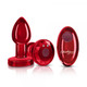 Cheeky Charms Vibrating Metal Plug Red Small W/ Remote - view 4