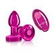 Cheeky Charms Vibrating Metal Plug Pink Small W/ Remote - view 6