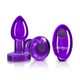 Cheeky Charms Vibrating Metal Plug Purple Small W/ Remote - view 3