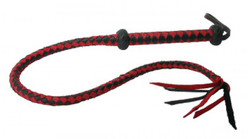 Premium Red and Black Leather Bondage Whip Best Adult Toys