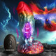 Rainbow Phoenix Vibrating Silicone Dildo with Remote by Creature Dildos - view 3