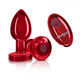 Cheeky Charms Vibrating Metal Plug Red Medium W/ Remote - view 2