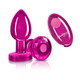 Cheeky Charms Vibrating Metal Plug Pink Medium W/ Remote - view 2