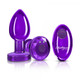 Cheeky Charms Vibrating Metal Plug Purple Medium W/ Remote - view 2