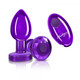 Cheeky Charms Vibrating Metal Plug Purple Medium W/ Remote - view 5
