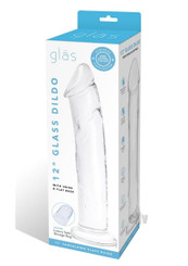 Dildo W/veins Flat Base Glass 12
