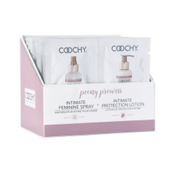 Coochy Peony Prowess Duo Foil Display Intimate Feminine Spray 0.9oz Intimate Protection Lotion 0.2oz