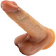 Renaissance Davinci Sliding Foreskin Dildo With Squeezable Balls 8 In. Tan - view 2