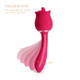 Rhea Clit Licking Tongue Rose Vibrator & G Spot Massager - Red - view 3