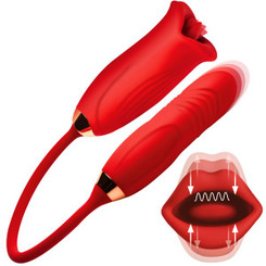 Magic Kiss Clitoral Stimulator with Thrusting Vibrator by Lickgasm