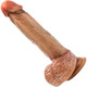 Renaissance Raphael Sliding Foreskin Dildo With Squeezable Balls 9.5 In. Tan - view 2