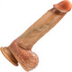 Renaissance Raphael Sliding Foreskin Dildo With Squeezable Balls 9.5 In. Tan - view 4