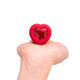B Vibe Vibrating Heart Shaped Jewel Plug M/L Red - view 4