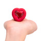 B Vibe Vibrating Heart Shaped Jewel Plug M/L Red - view 7