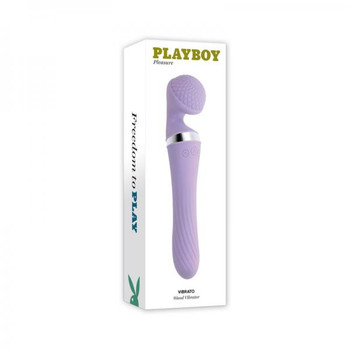 Playboy Vibrato Rechargeable Silicone Dual Ended Wand Vibrator Opal