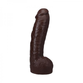 The Realistic Penis Hung 12 In. Ultraskyn Vac-u-lock Dildo Chocolate