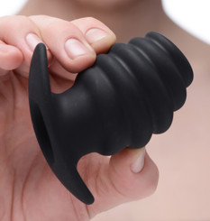 Hive Anal Tunnel Silicone Ribbed Hollow Anal Plug - Medium by Master Series