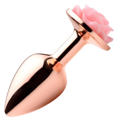 Rose Gold Anal Plug with Pink Flower - Small by Booty Sparks