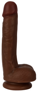 Thinz 7 Inch Slim Dildo with Balls - Dark