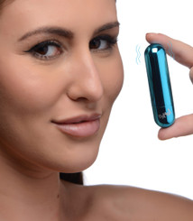 10X Rechargeable Vibrating Metallic Bullet - Blue by Bang!