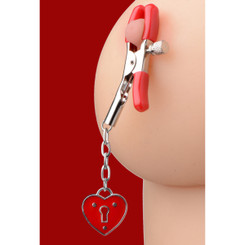 Captive Heart Padlock Nipple Clamps by Master Series