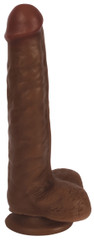 8 Inch Slim Dildo with Balls - Dark by Thinz