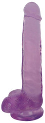 8 Inch Slim Stick with Balls Grape Ice Dildo by LolliPop Dildo