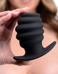 Hive Anal Tunnel Silicone Ribbed Hollow Anal Plug - Large by Master Series