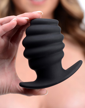 Hive Anal Tunnel Silicone Ribbed Hollow Anal Plug - Large by Master Series