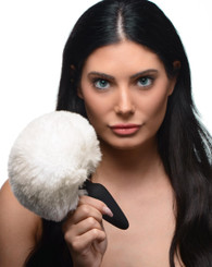 Large Anal Plug with Interchangeable Bunny Tail - White