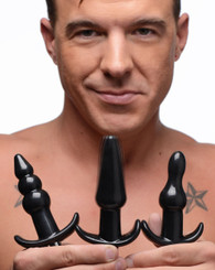 Thrill Trio Anal Plug Set - Black by Frisky