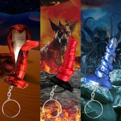 Hell-Hound, Lord Kraken, & King Cobra Silicone Keychain Set by Creature Dildos