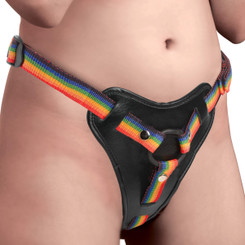 Rainbow Strap On Harness with Silicone O-Rings by Strap U